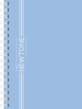 Блокнот А6  80л гребень слева "Ньютон пастель. Голубая дымка" клетка, софт-тач