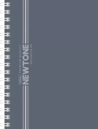 Блокнот А6  80л гребень слева "Ньютон пастель. Серый агат" клетка, софт-тач*