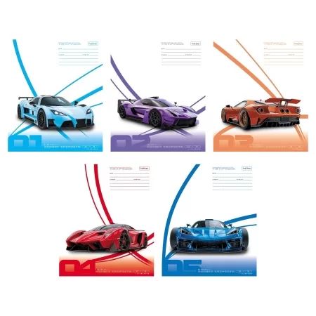 Тетрадь А5 18л ЛИН. Hatber "Момент скорости" тисн., 5 диз.в блоке