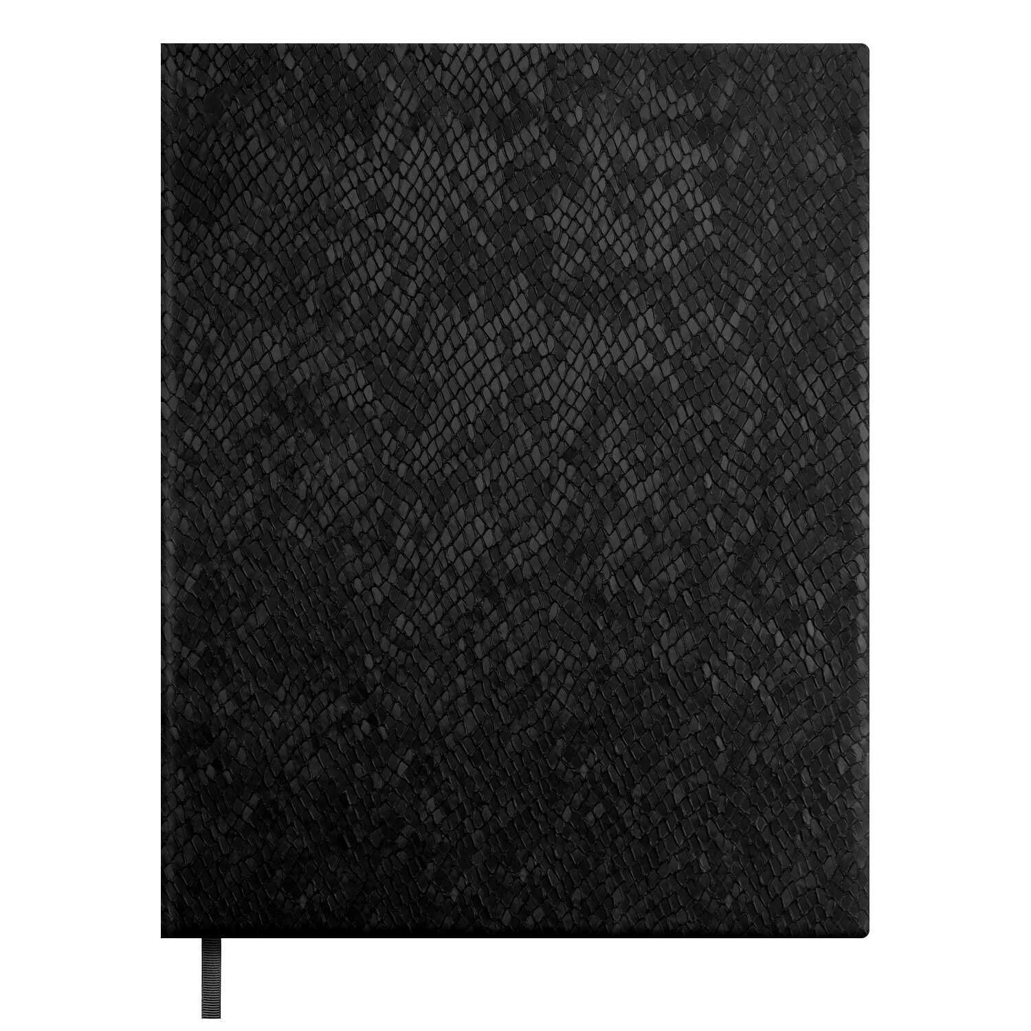 Дневник универсальн. обл. кожзам, тв.пер. "Змеиная кожа чёрная" ляссе, 48 л.