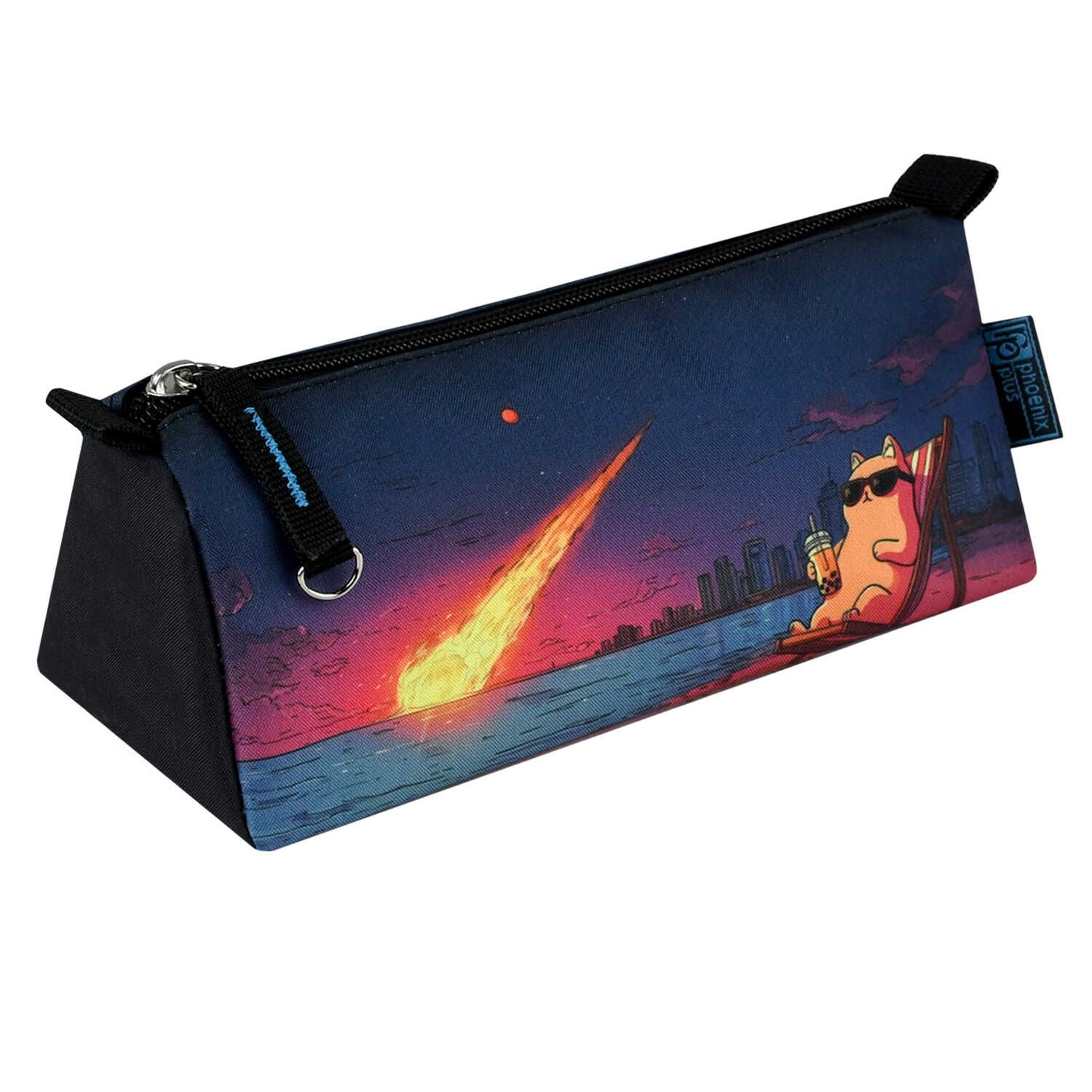 Пенал-косметичка (200*85*65) молния, ткань "Невозмутимый кот" сублимац.печать