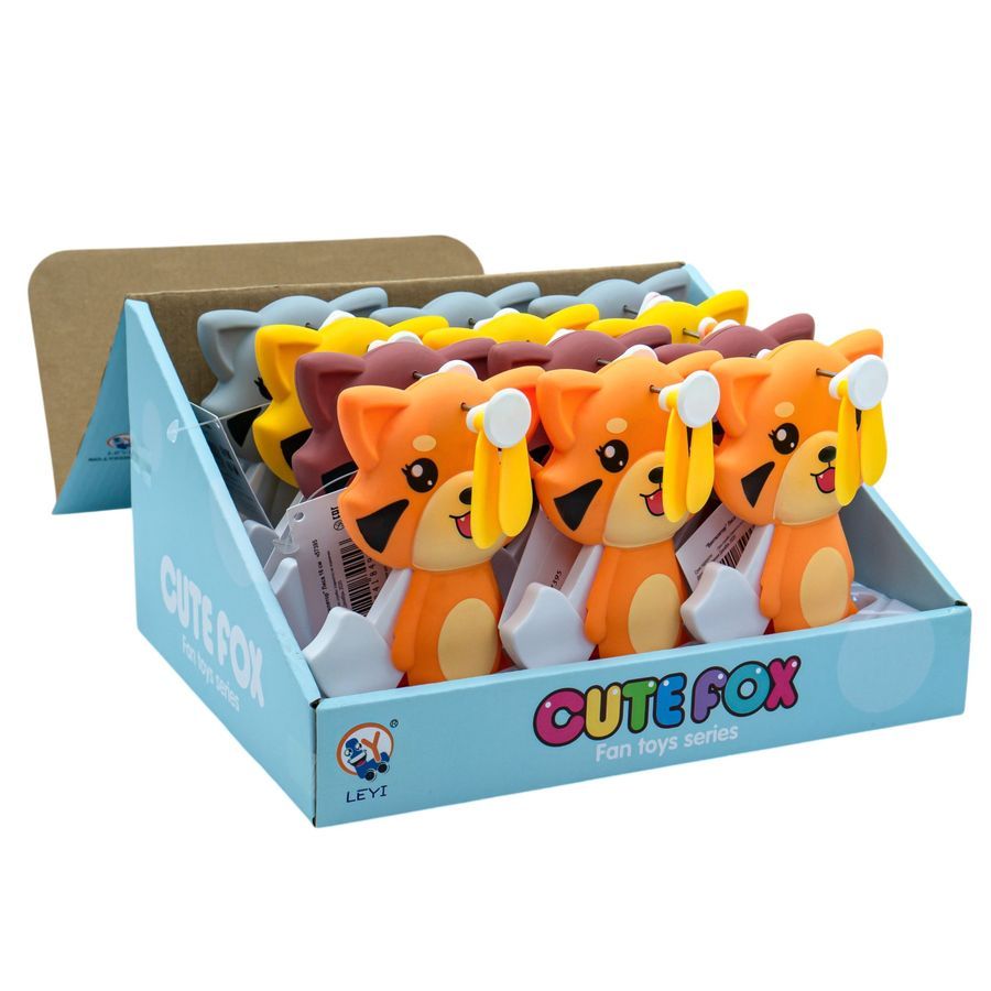 Вентилятор детский "Лиса", 16см, цвет микс