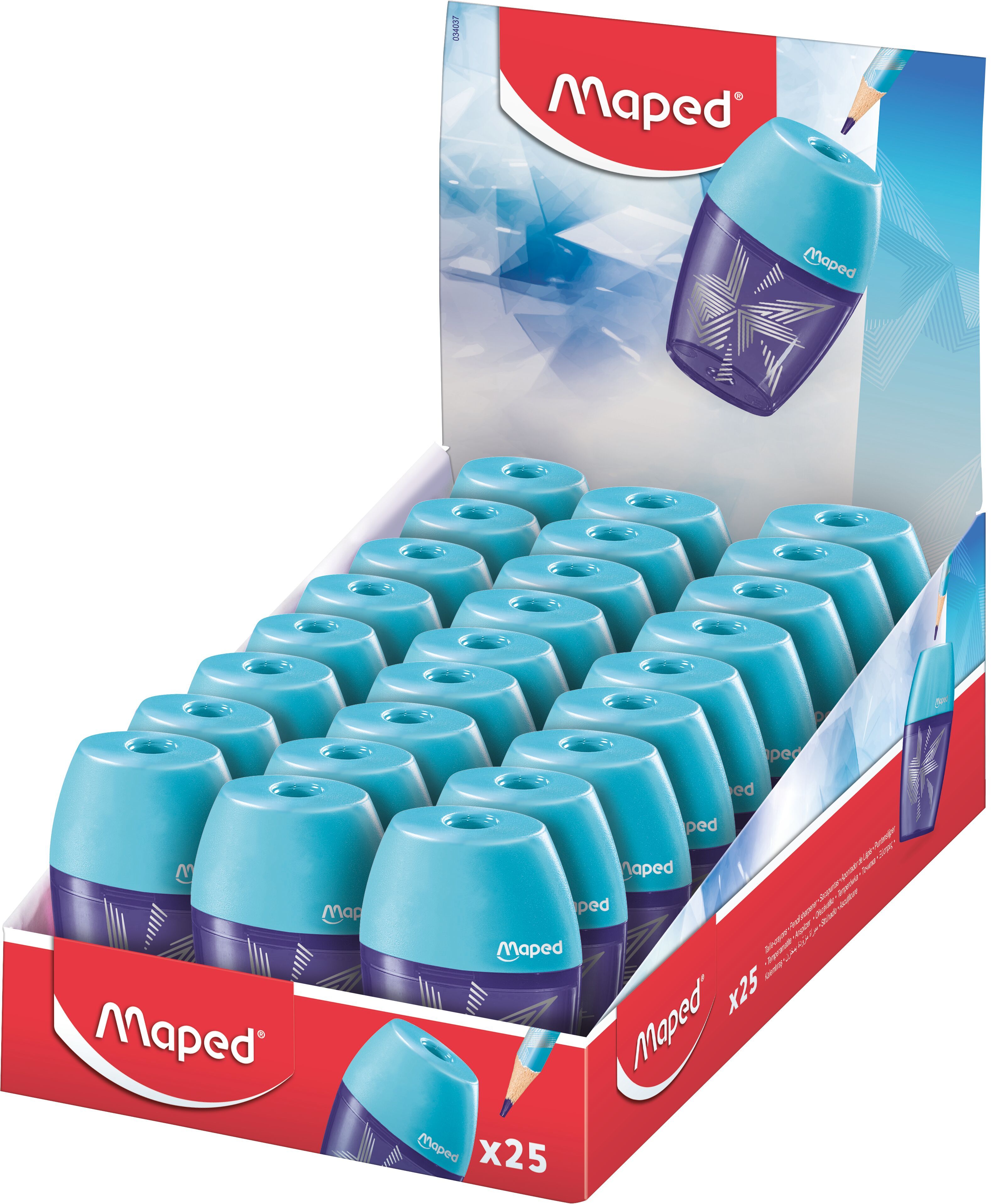 Точилка 1 отверстие, декорированная, с контейнером