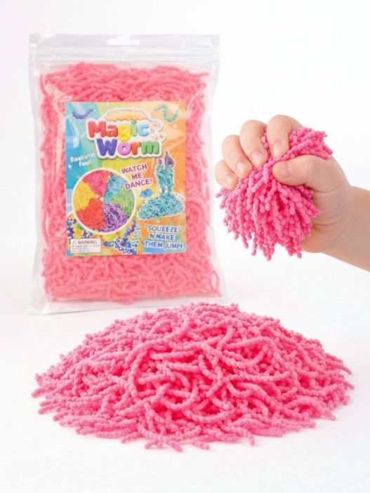 Антистресс-мялка "Волшебный червячок" розовый 40гр