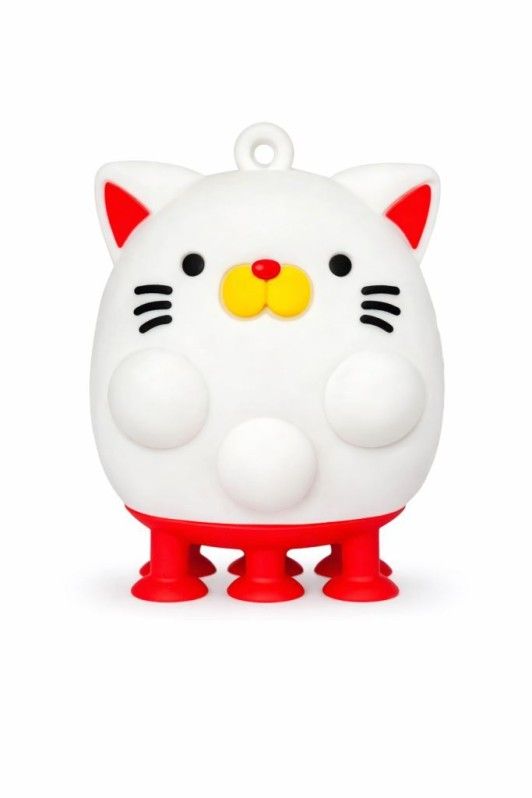 Антистресс-мялка на присосках "Кот", белый 5см