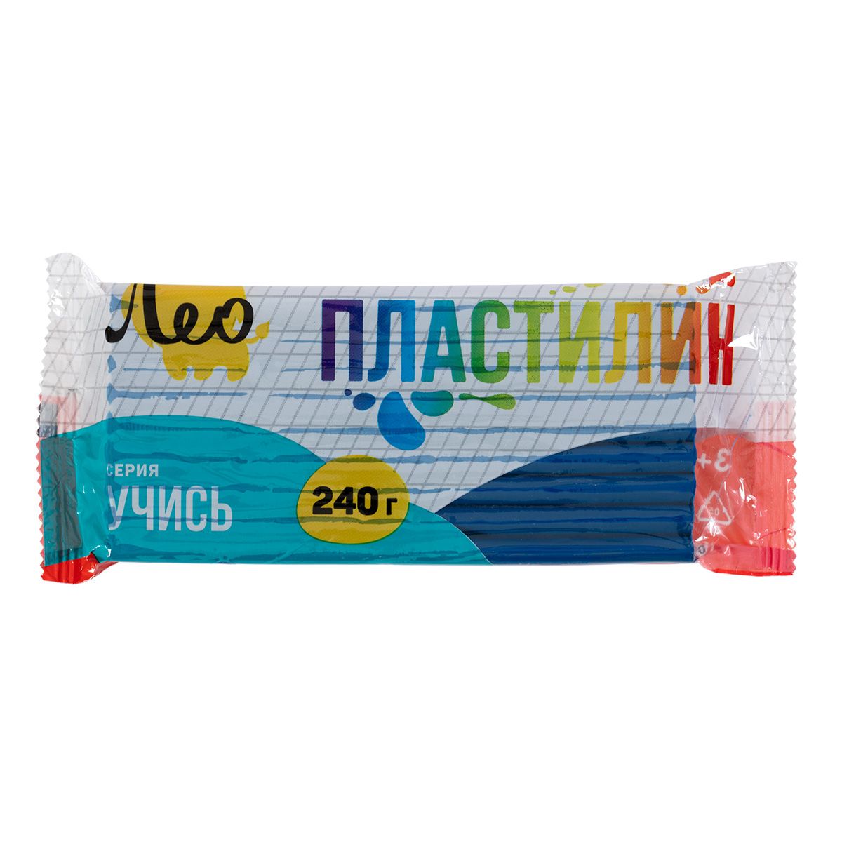 Пластилин классический 240 гр "Учись" черный