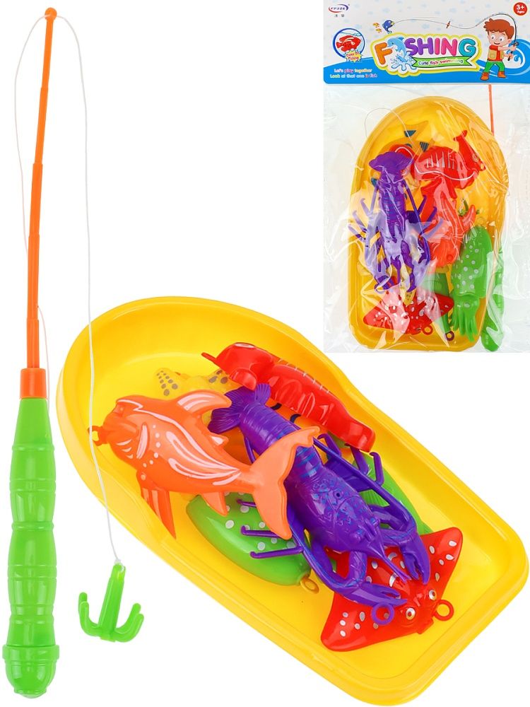 Рыбалка "Удачный улов" 8 рыбок, удочка, лодка