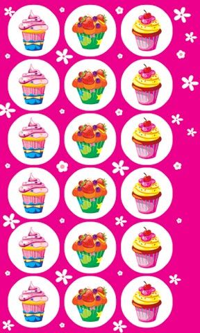 Набор наклеек поощрительных 9*15см "Кексы"