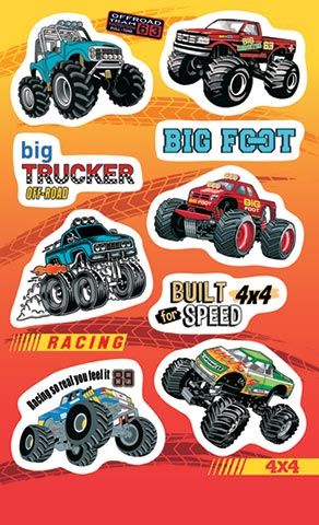 Наклейки детские 9*15см "Машины"