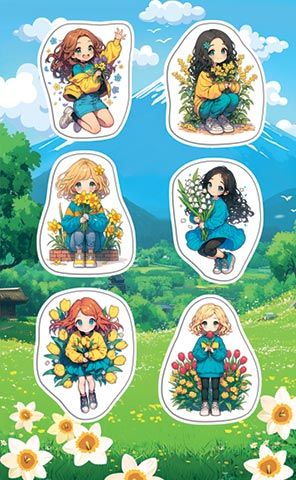 Наклейки детские 9*15см "Девочки"