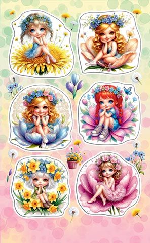 Наклейки детские 9*15см "Девочки"