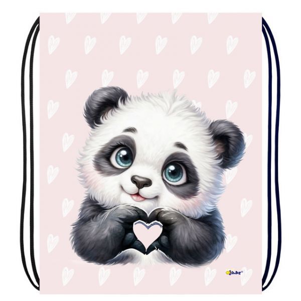 Мешок для обуви 1 отд, 330*420 "Панда с сердечком"