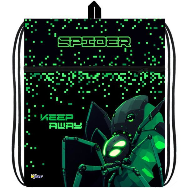 Мешок для обуви 1 отд, 410*490, карман "Робот паук"