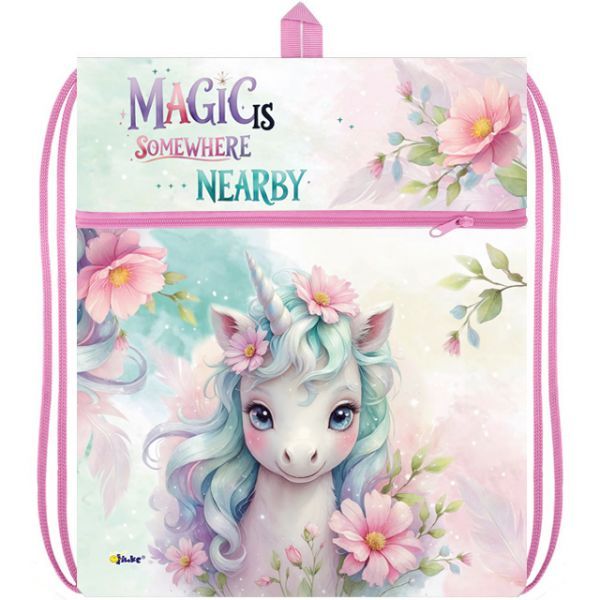 Мешок для обуви 1 отд, 410*490, карман "Нежная единорожка"