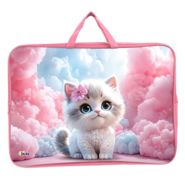 Папка А3 (475*345*80) с ручками, молния, ткань "Няшка"