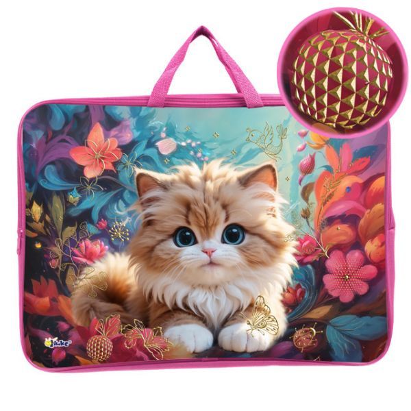 Папка А3 (475*345*80) с ручками, молния, ткань "Милашка"