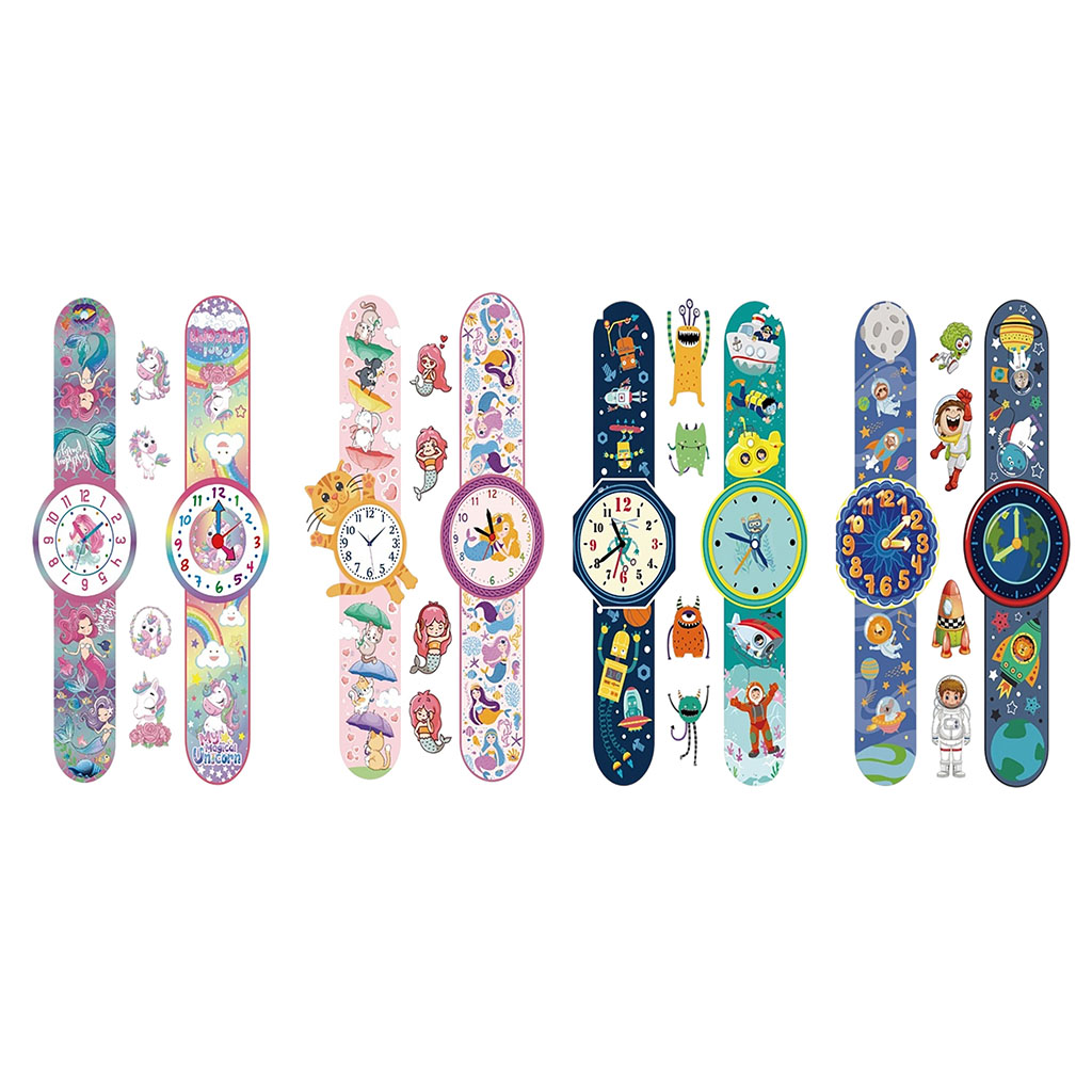 Татуировка-наклейка 6,8*12см "Часы" 4 вида