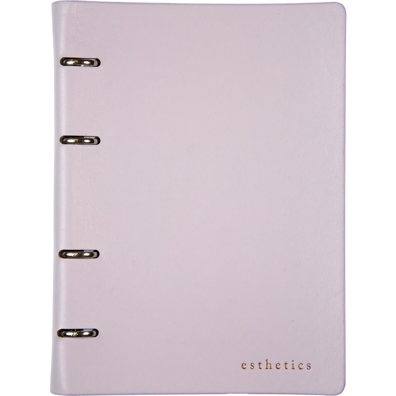 Тетрадь  А5  80л кл. на кольцах deVENTE "Esthetics." гибкая обл. к/з.,лавандово-пепельная