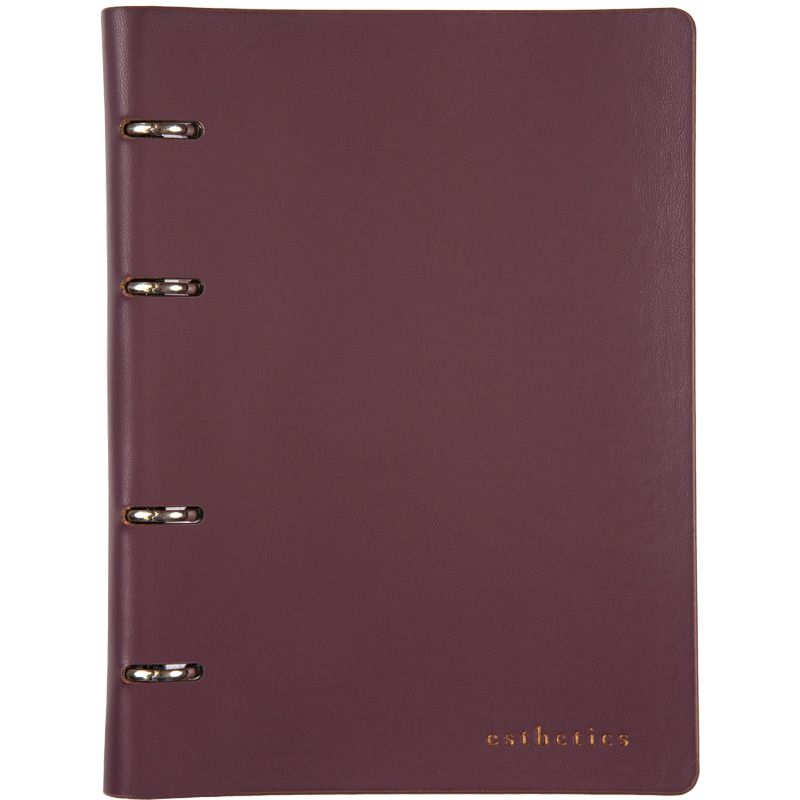 Тетрадь  А5  80л кл. на кольцах deVENTE "Esthetics." гибкая обл. к/з.,бургунди
