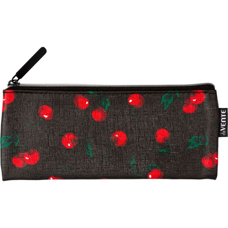 Пенал-косметичка (215*90*10) молния, кожзам " Limited Edition Very Cherry", плоский на 35пр.