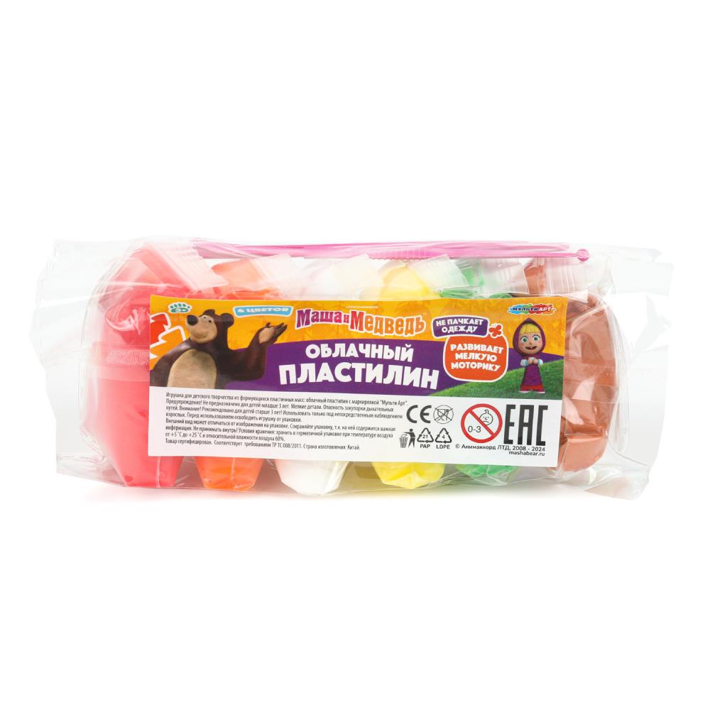 Пластилин супер легкий   6цв*10гр, "Маша и Медведь"