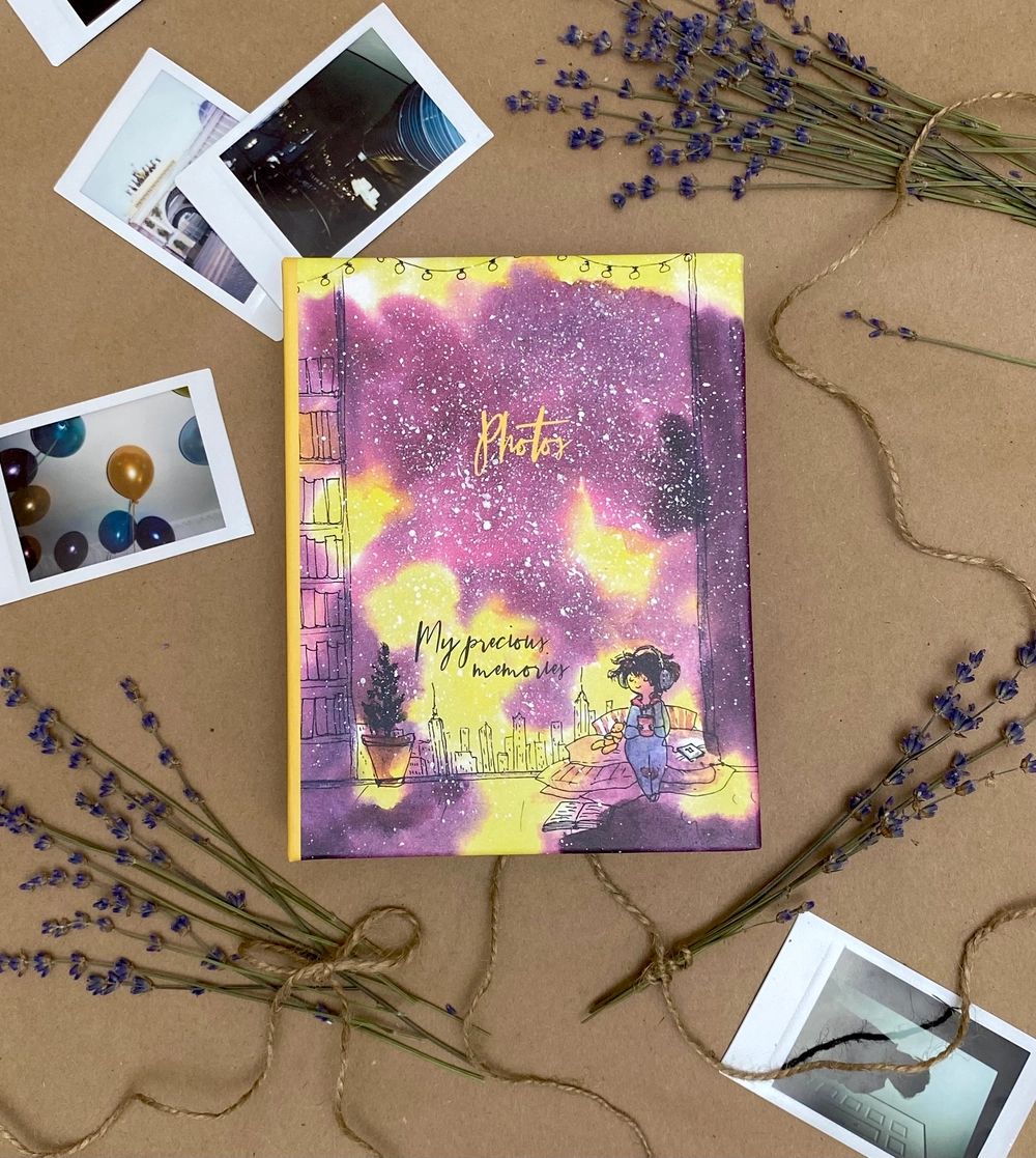 Фотоальбом 100 фото 10*15см Cosmo sketch. Огоньки, пластик.стр.