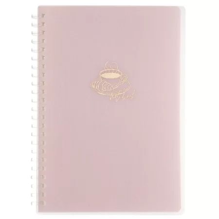 Тетрадь А5 пластик, эластичн.гребень, 80л. "Кофейные истории. Чашка кофе" тисн.фольгой