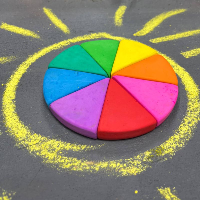 Мел цветной асфальт. 8шт., 8 цв., "Сырок" 190гр, D140мм, в банке