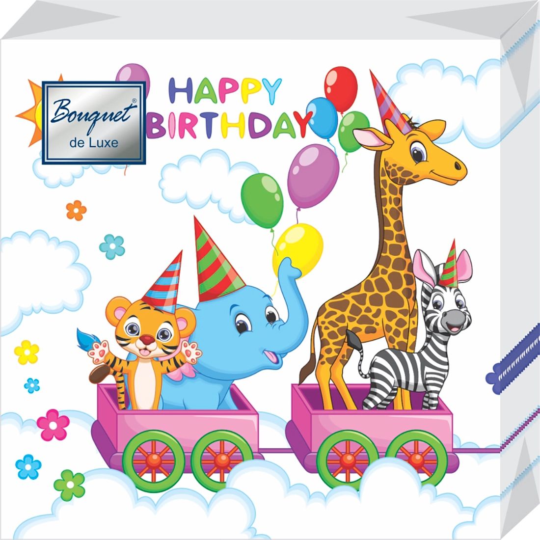 Салфетка Bouquet de Luxe "Зоопарк" 24*24см, 25шт., 3-х слойная