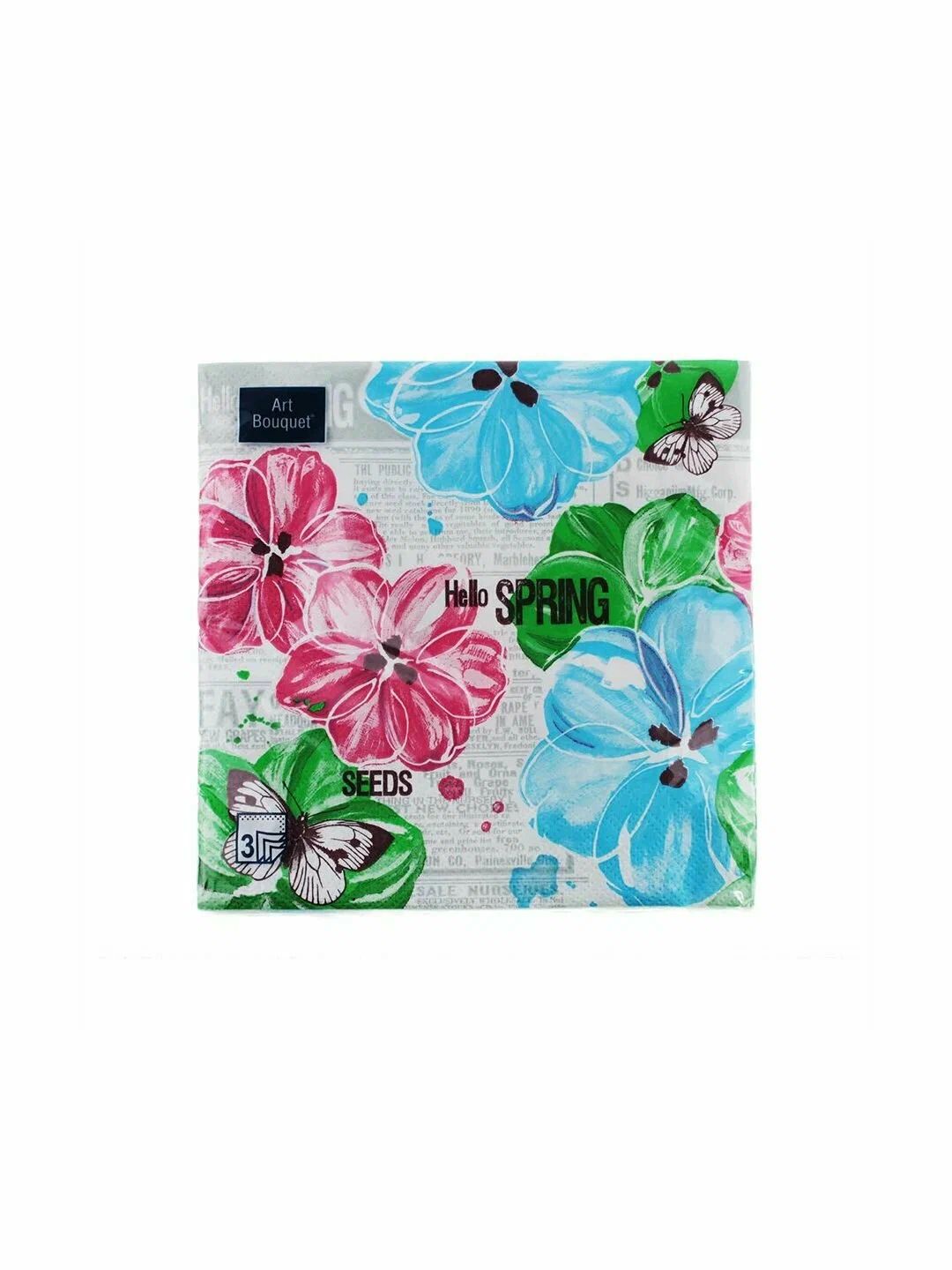Салфетка Art Bouquet "Hello Весна 2" 33*33см, 20шт., 3-х слойная