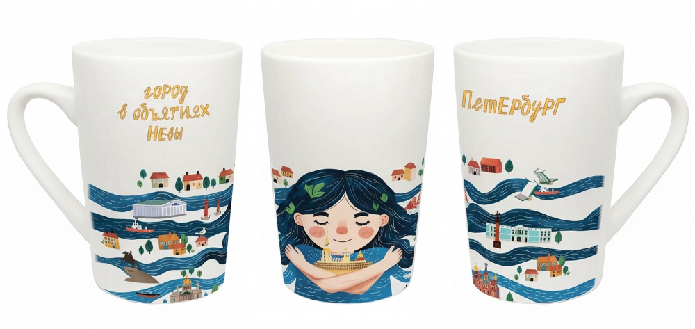Кружка сувенирная 350мл, Петербург в объятиях Невы