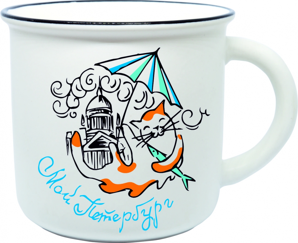 Кружка сувенирная 350мл СПб. Кот, Исаакий