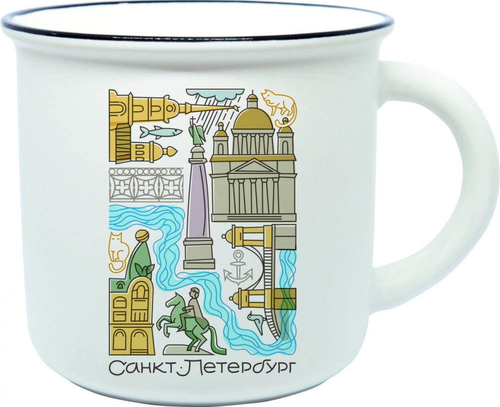 Кружка сувенирная 350мл СПб. Тетрис