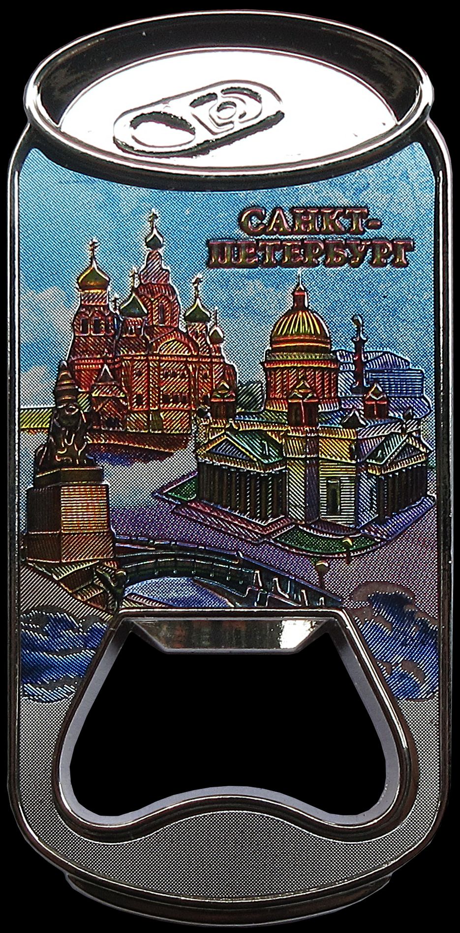 Магнит-открывашка  СПб. Коллаж аква
