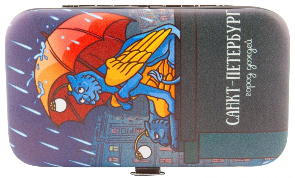 Набор маникюрный 11*6,2см "СПб. Грифон под зонтом"