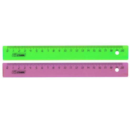 Линейка 20 см цветная NEON Cristal, ассорти
