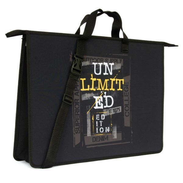 Папка А3 (475*345*80) с ручками, молния, пластик/ткань "Un limited"