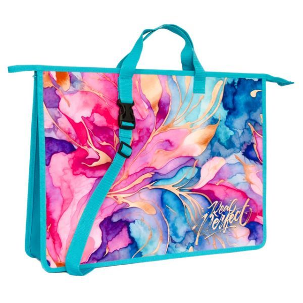 Папка А3 (475*345*80) с ручками, молния, пластик/ткань "Совершенство"