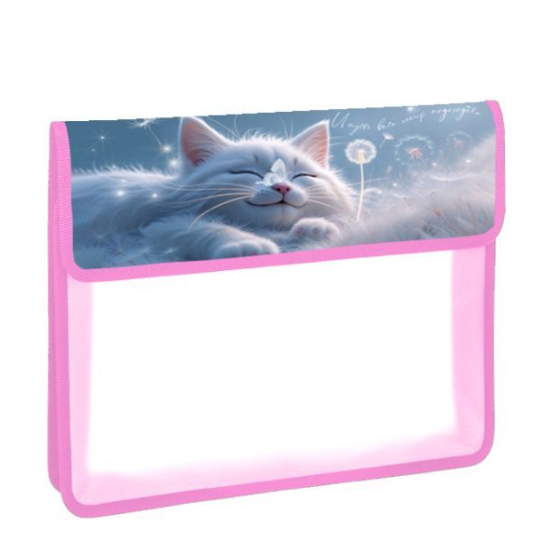 Папка д/тетрад. А5 (240*205*40) 1отд. на липучке, пластик/ткань "Милота"