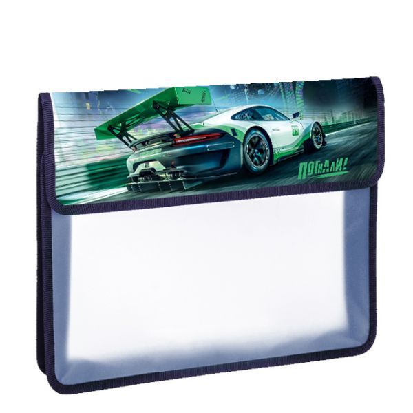 Папка д/тетрад. А5 (240*205*40) 1отд. на липучке, пластик/ткань "Погнали!"