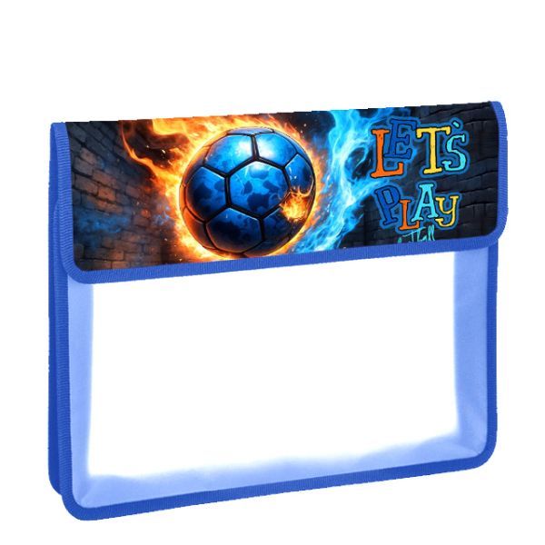 Папка д/тетрад. А5 (240*205*40) 1отд. на липучке, пластик/ткань "Игра в футбол"