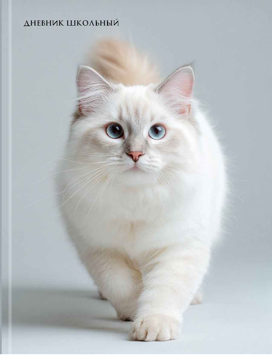 Дневник  универсальн. 7БЦ "Белый котик - 1" глянц.лам., 40л.