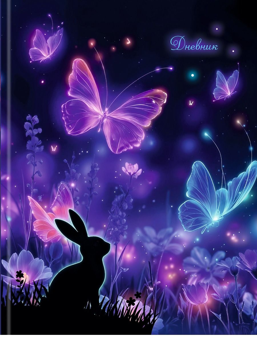 Дневник  универсальн. 7БЦ "Светящиеся бабочки" глянц.лам., 40л.