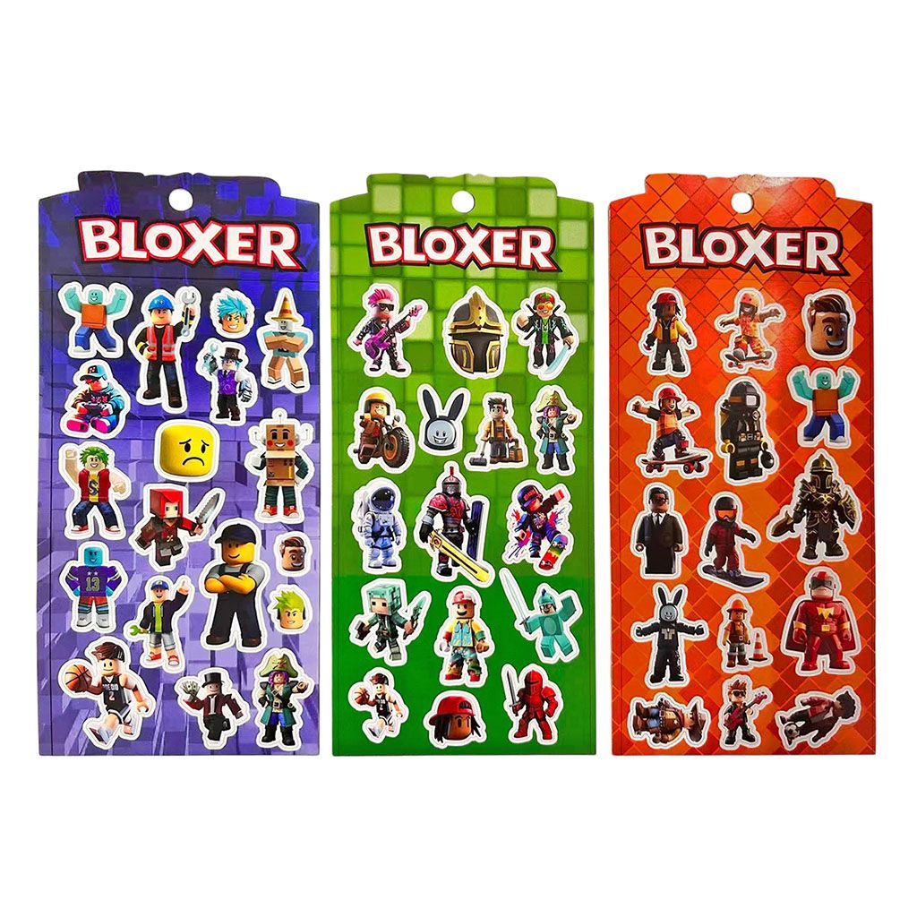 Наклейки 3D 10*22см "Bloxer" 3 дизайна