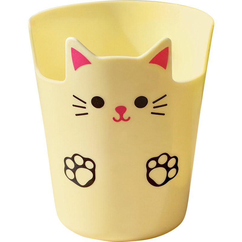Подставка наст."deVENTE Kitty" 10,5*7,8 см, пластиковая с принтом, желтая