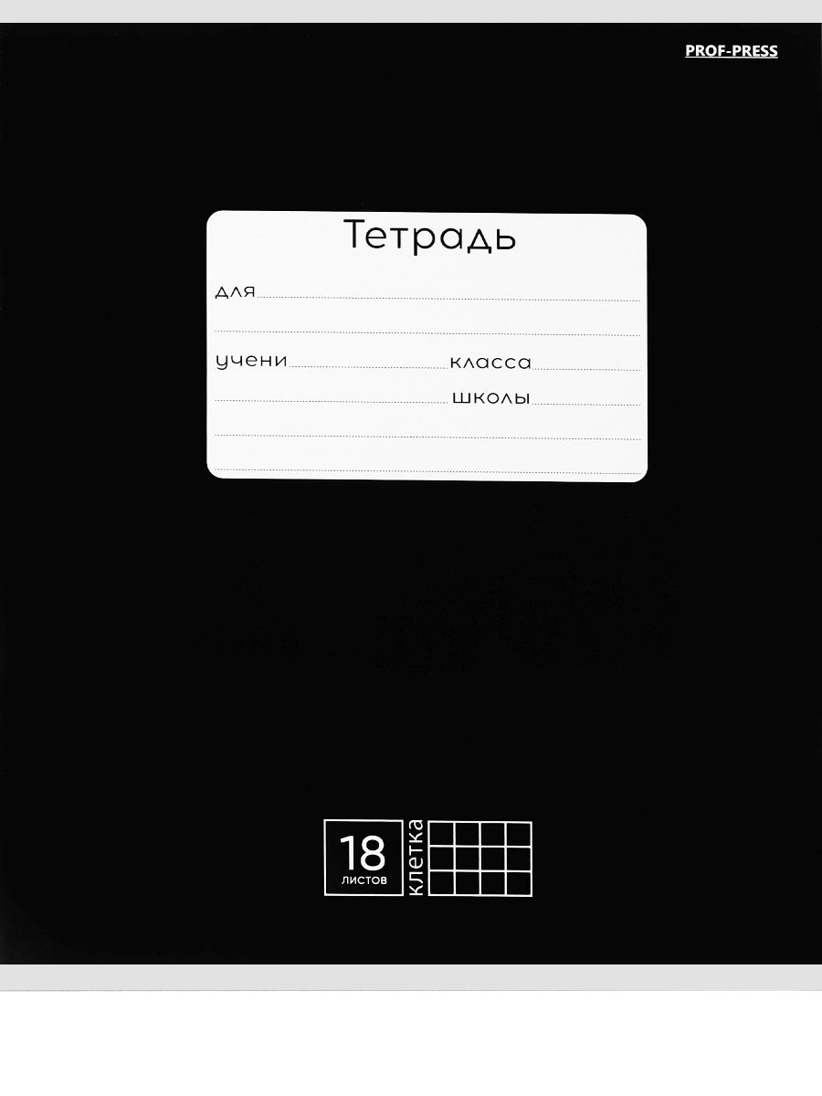 Тетрадь А5 18л кл. Проф-Пресс "Классика (черная)" 1диз.в блоке
