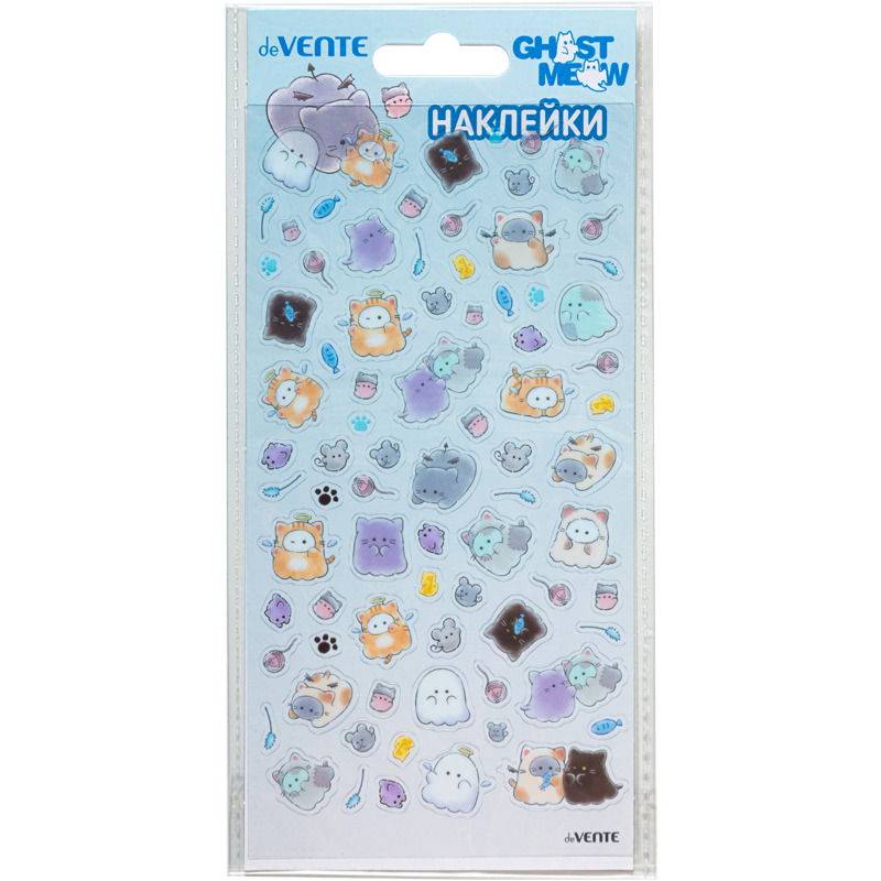 Наклейки декоративные  9*17,4см  "Ghost Meow. Cute Friends"