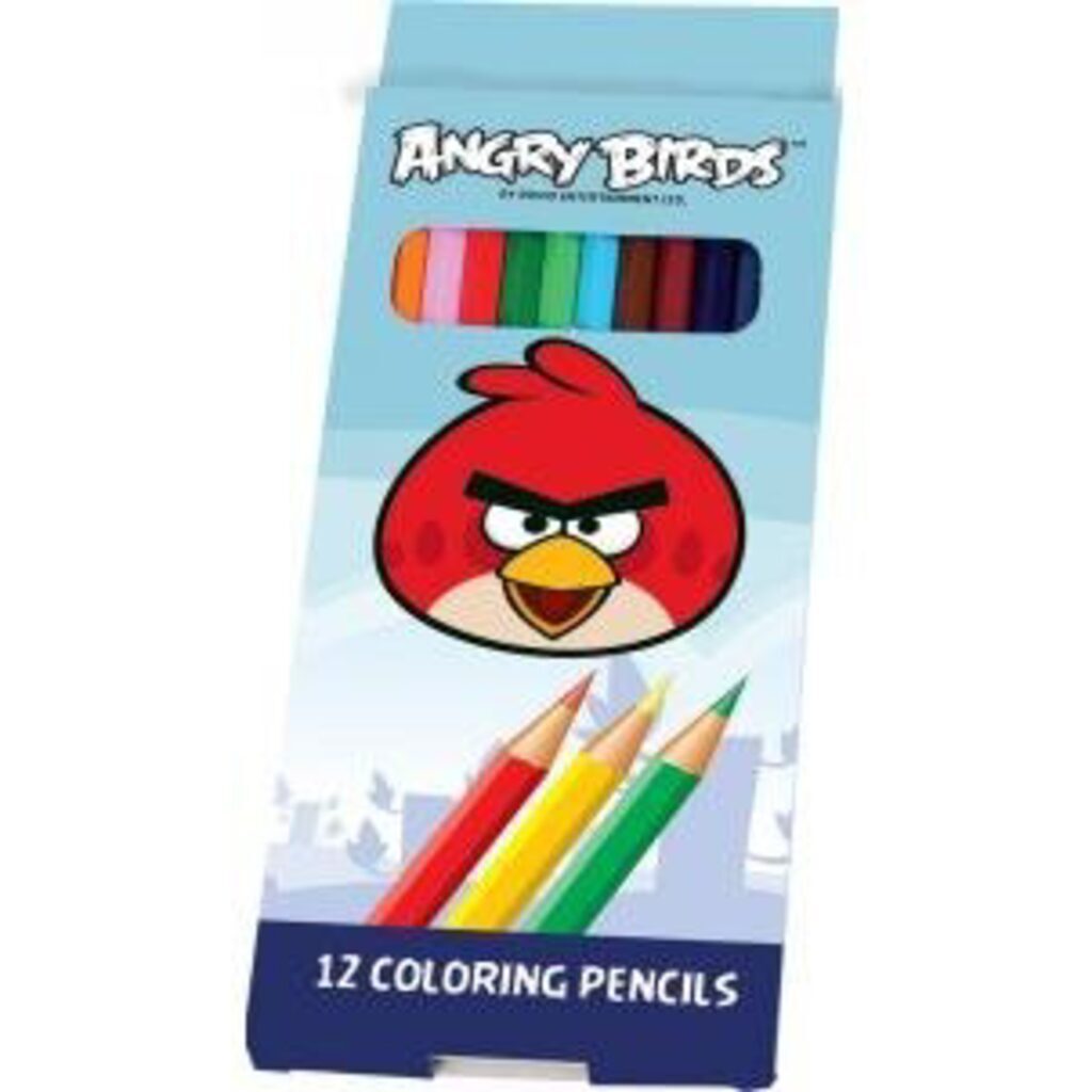 Карандаши цветные ANGRY BIRDS 12цв., европодвес