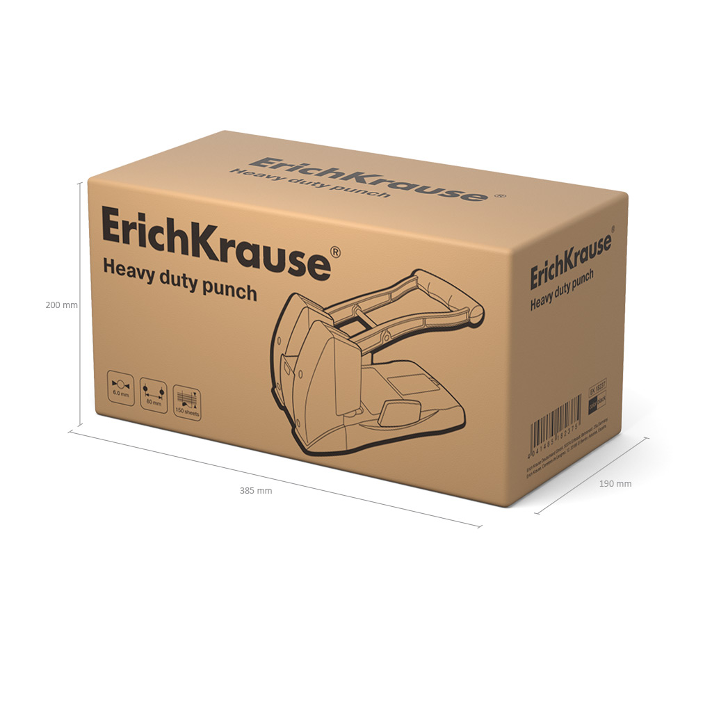 Дырокол мощный ErichKrause Classic до 150 листов, черный (в коробке по 1 шт.)
