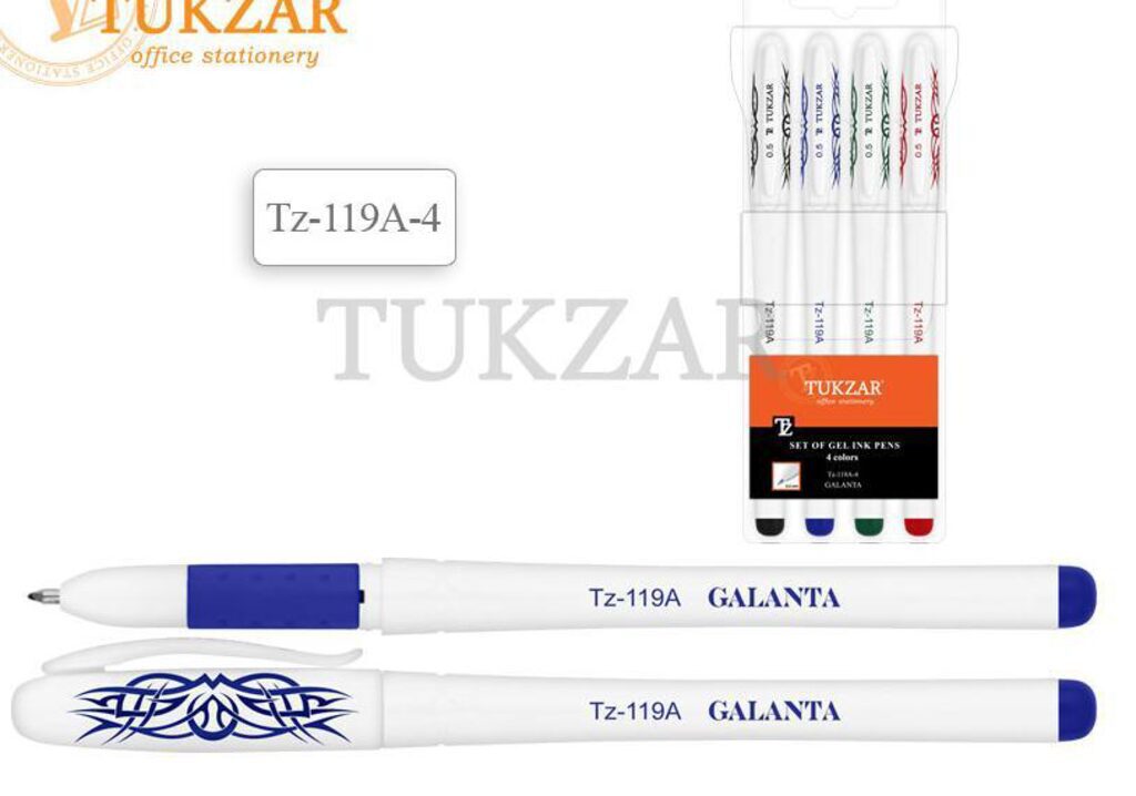 Набор гелевых ручек TUKZAR  4 цв. белый корпус